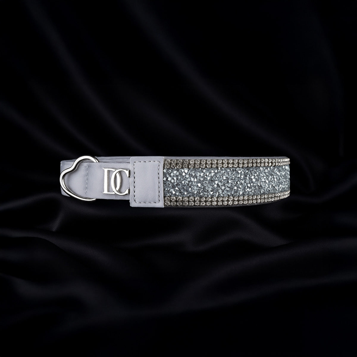 Hundehalsband „Crystal Moonlight“ – silber mit Kristallen