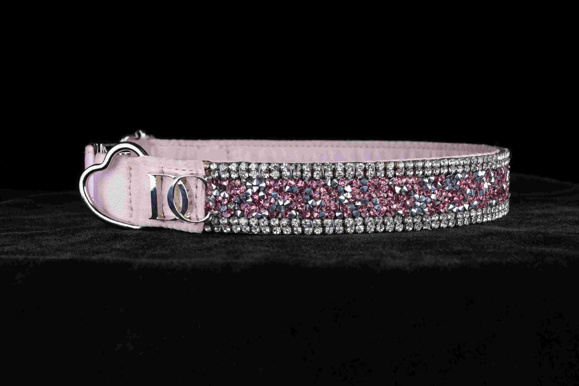 Hundehalsband „Rosé Glamour“ – pink mit Kristallen