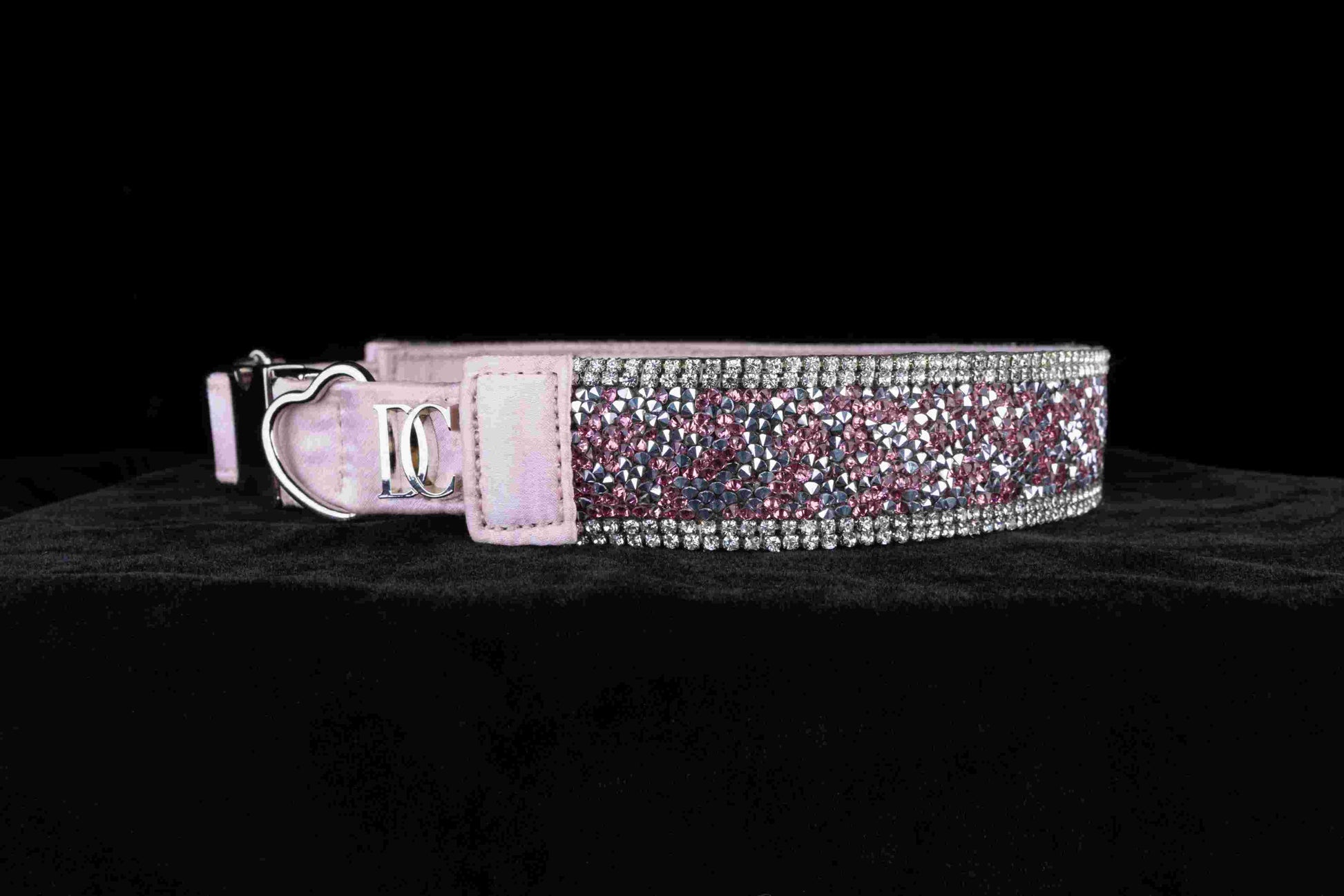 Hundehalsband „Rosé Glamour“ – pink mit Kristallen