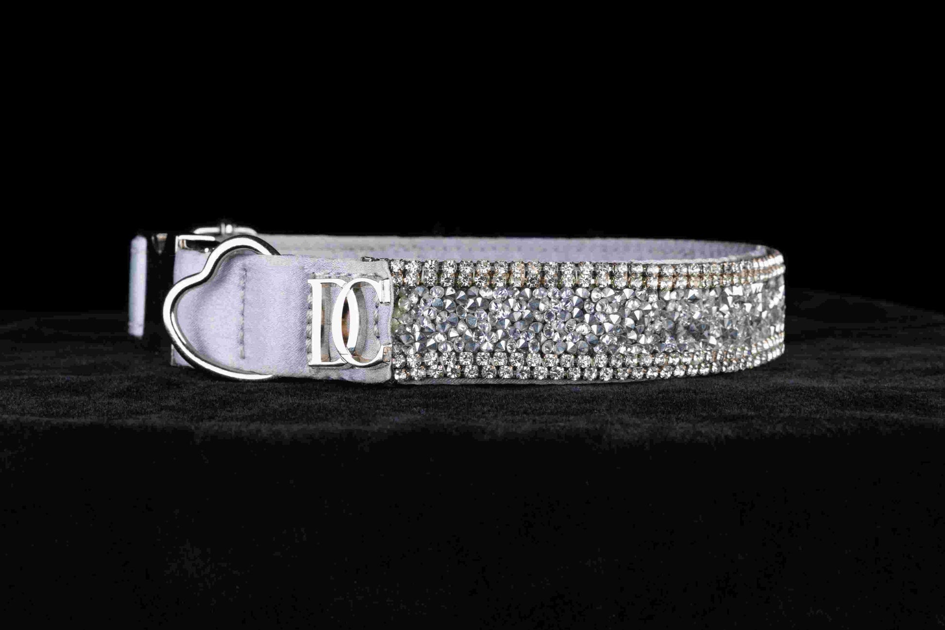 Hundehalsband „Crystal Moonlight“ – silber mit Kristallen