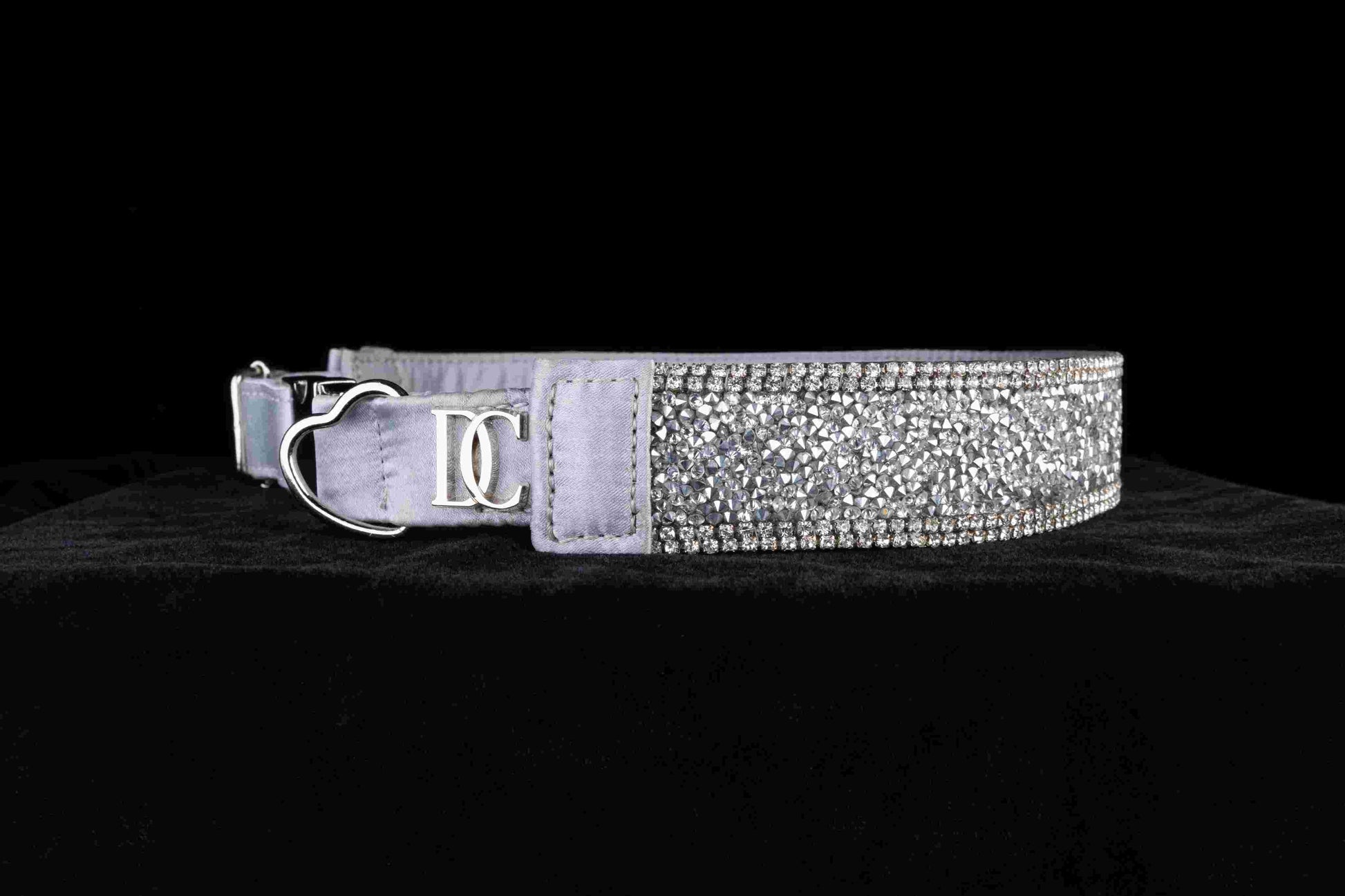Hundehalsband „Crystal Moonlight“ – silber mit Kristallen