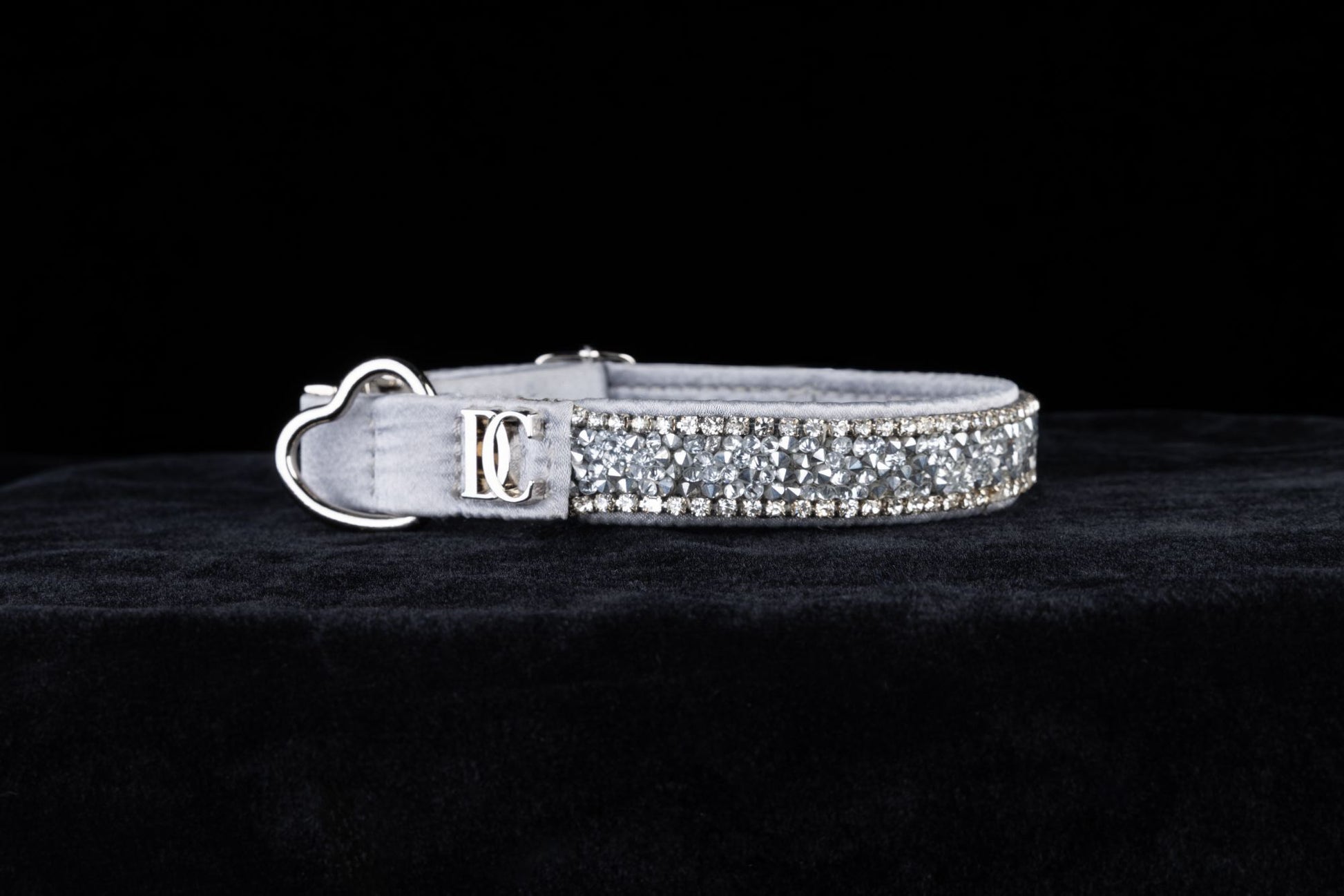 Katzenhalsband „Crystal Moonlight“ – silber mit Kristallen